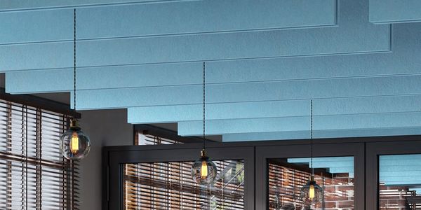 Acoustic curtain partition in an industrial facility