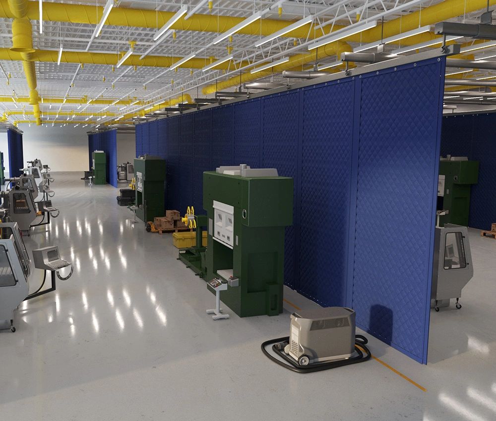 Industrial noise control installation